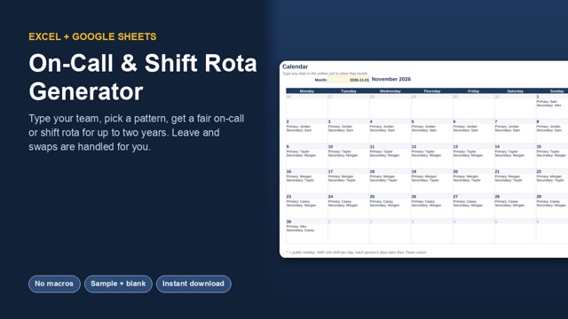 On-Call & Shift Rota Generator cover