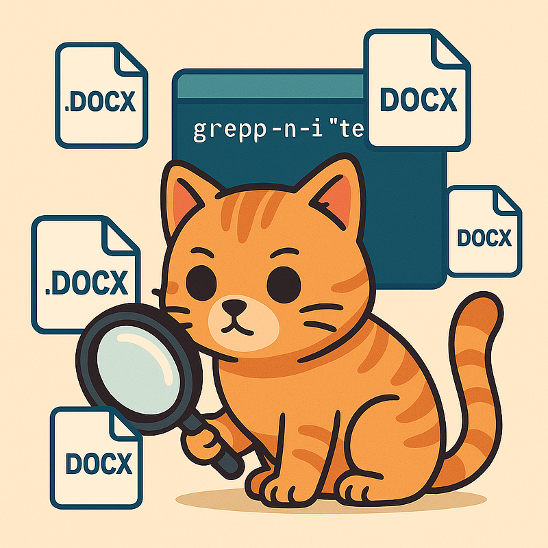 How to use grep to search text in docx files