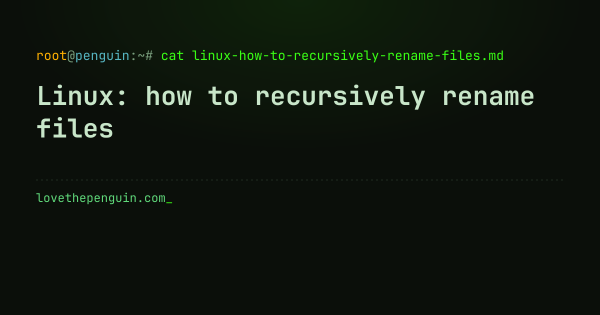 Linux: how to recursively rename files